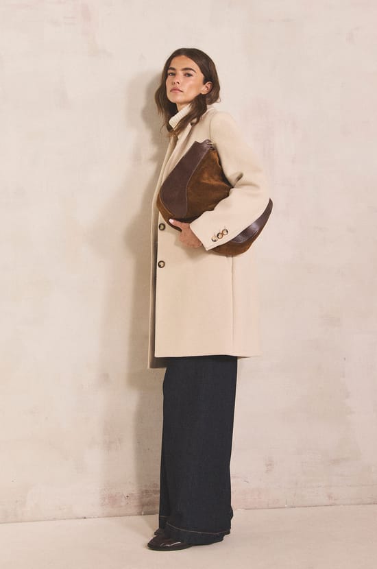 ANABELLE wool blend straight coat;${refinementColor}