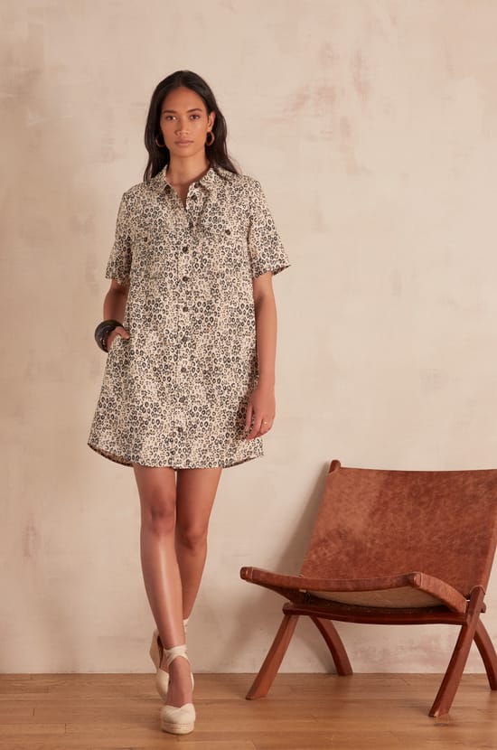 ROSEMARY printed shirt dress;${refinementColor}