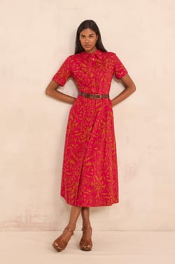 PALMA printed cotton straight dress;${refinementColor}