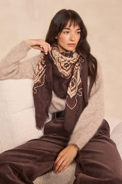 Printed wool scarf REMY;${refinementColor}