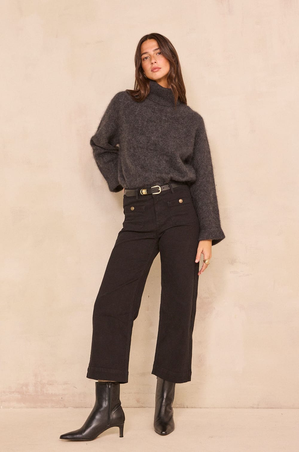 Wide cotton blend pants MAE;${refinementColor}