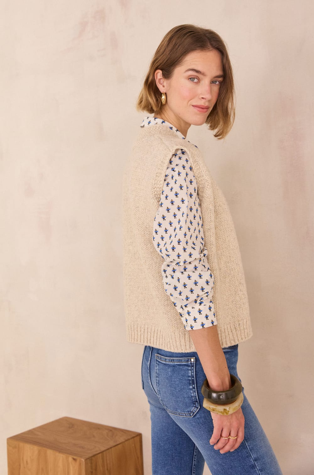 Gilet sans manches en coton PRISKA;${refinementColor}