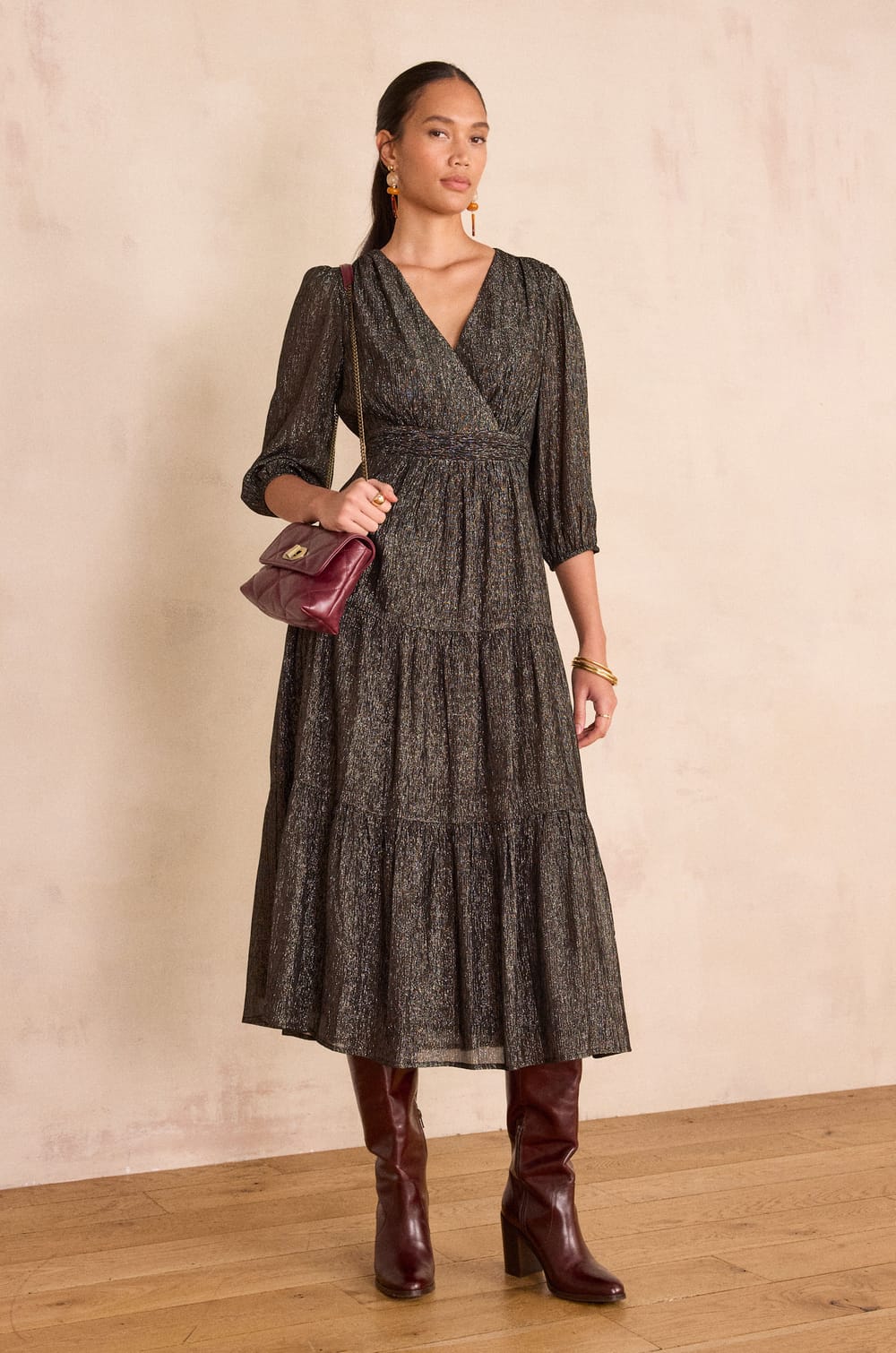 Robe longue iris&eacute; LOUMIA;${refinementColor}