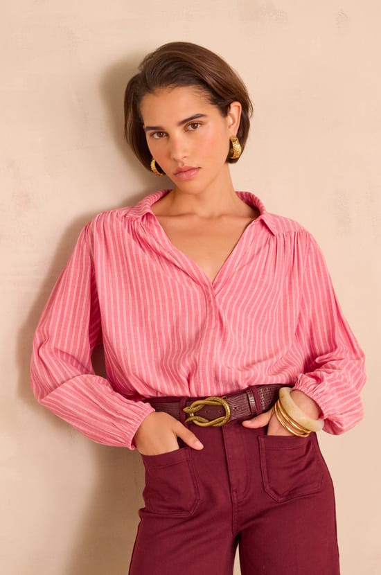 SEATTLE striped blouse;${refinementColor}