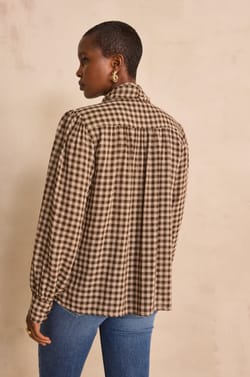 Checked viscose blend blouse SPIRIT;${refinementColor}