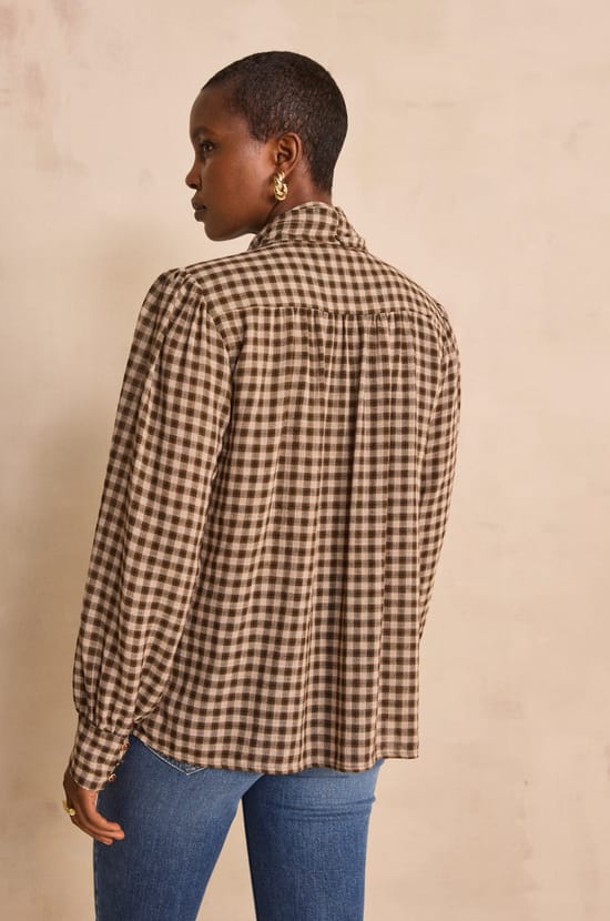 Checked viscose blend blouse SPIRIT;${refinementColor}