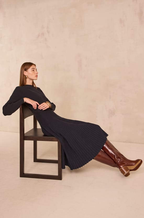 POESIE knit trapeze dress;${refinementColor}