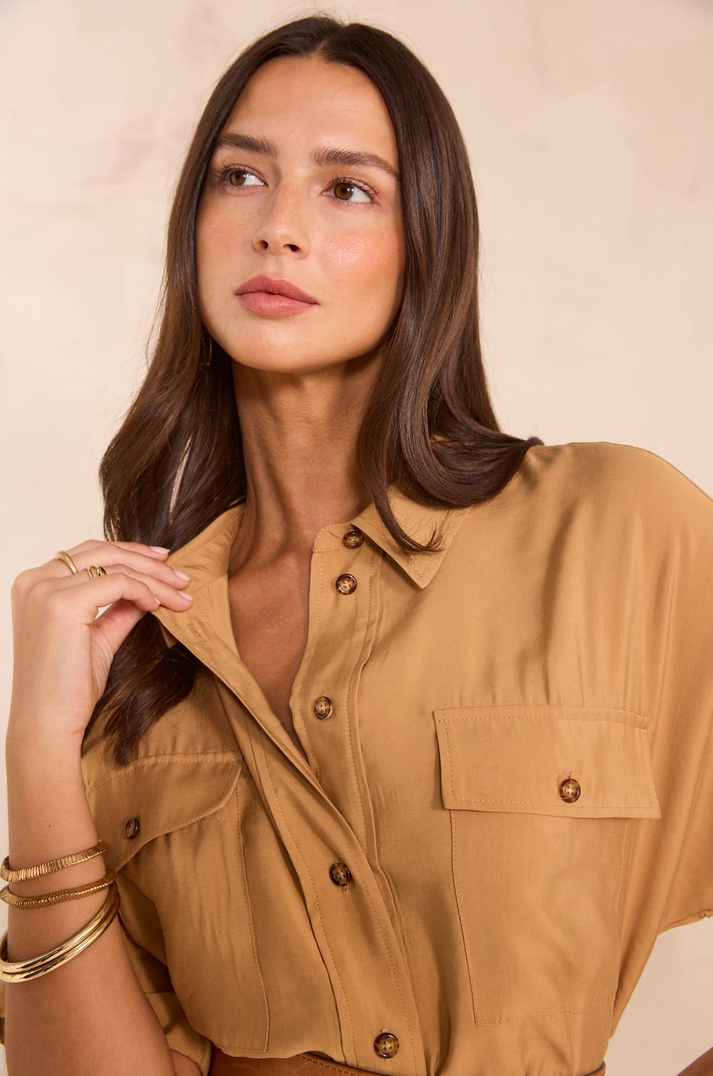 Short sleeve shirt dress LAYANA;${refinementColor}