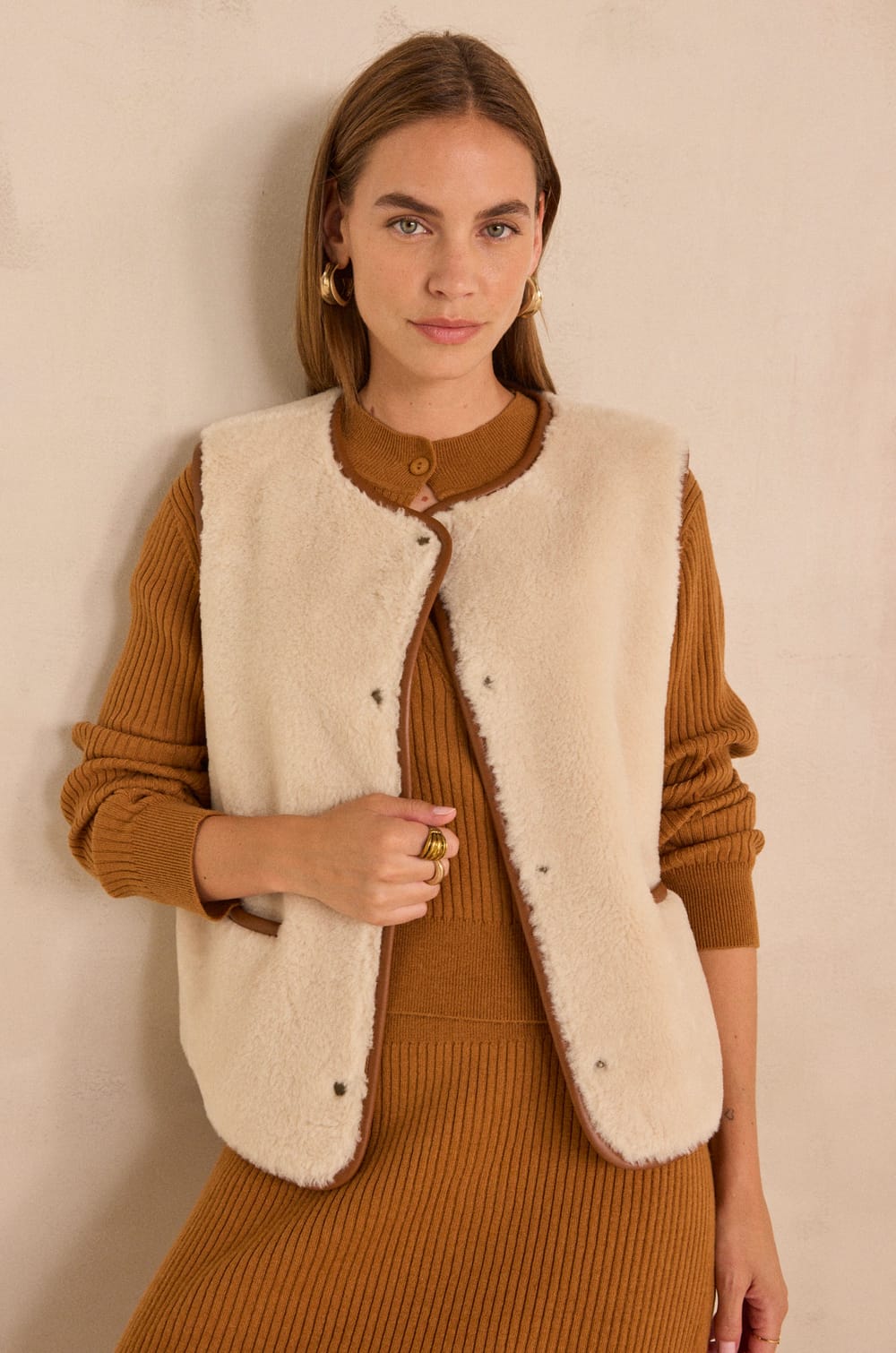 BROOKE cotton blend vest;${refinementColor}