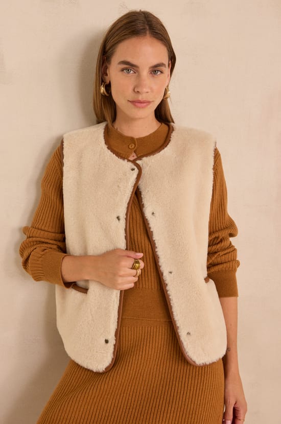 BROOKE cotton blend vest;${refinementColor}