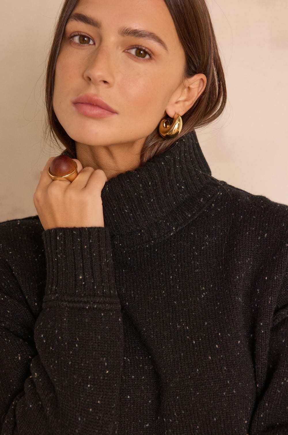 BRANDO turtleneck jumper in 100% wool;${refinementColor}