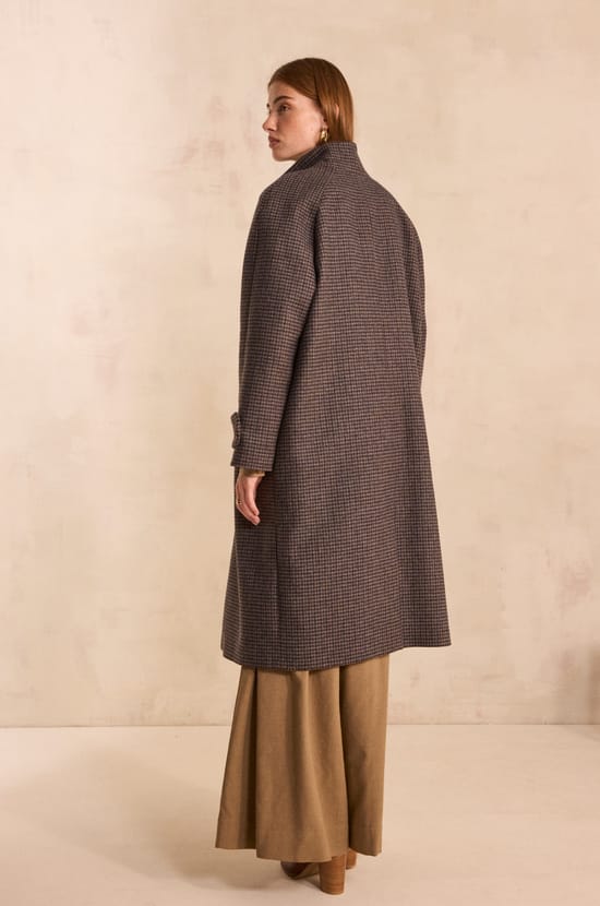 Long-sleeved Prince of Wales patterned coat DUKE;${refinementColor}