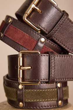 LEONARD leather Belt;${refinementColor}