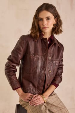 CARLA 100% leather jacket;${refinementColor}
