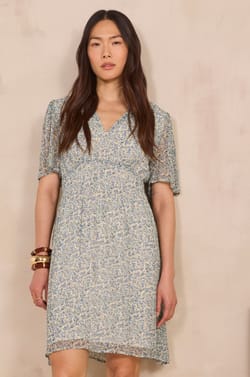 Short dress with BALMANA print;${refinementColor}