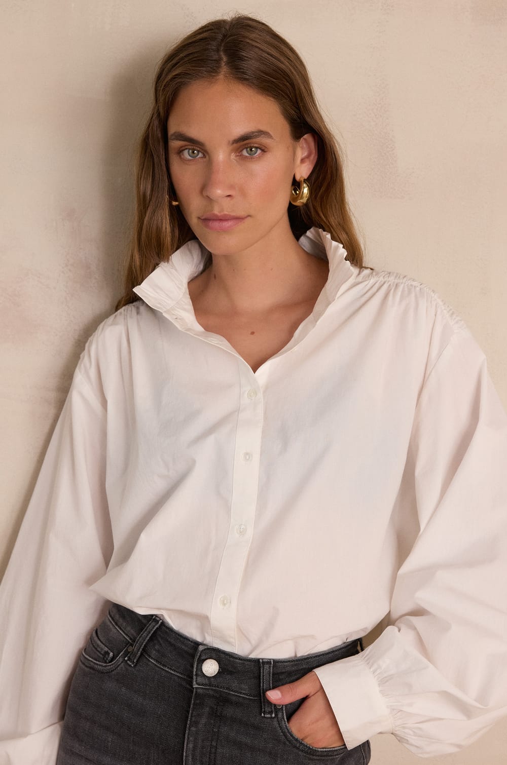 SIA Blouse in 100% cotton;${refinementColor}