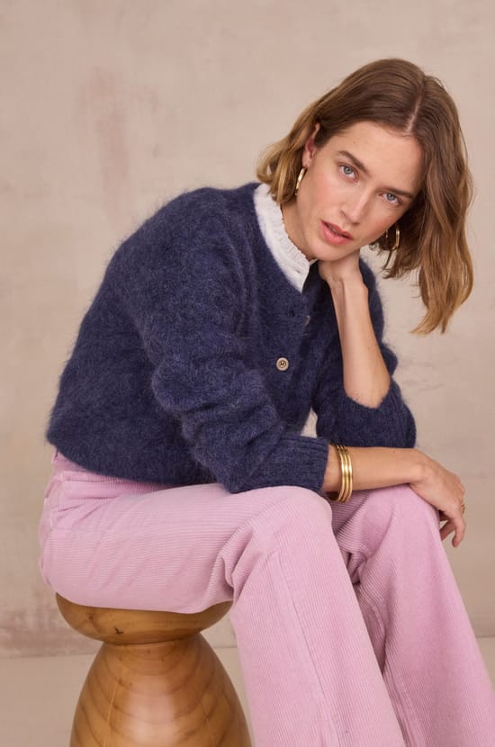 LOU mohair cardigan;${refinementColor}