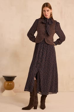 Sleeveless tweed vest in blended wool PHARELL;${refinementColor}