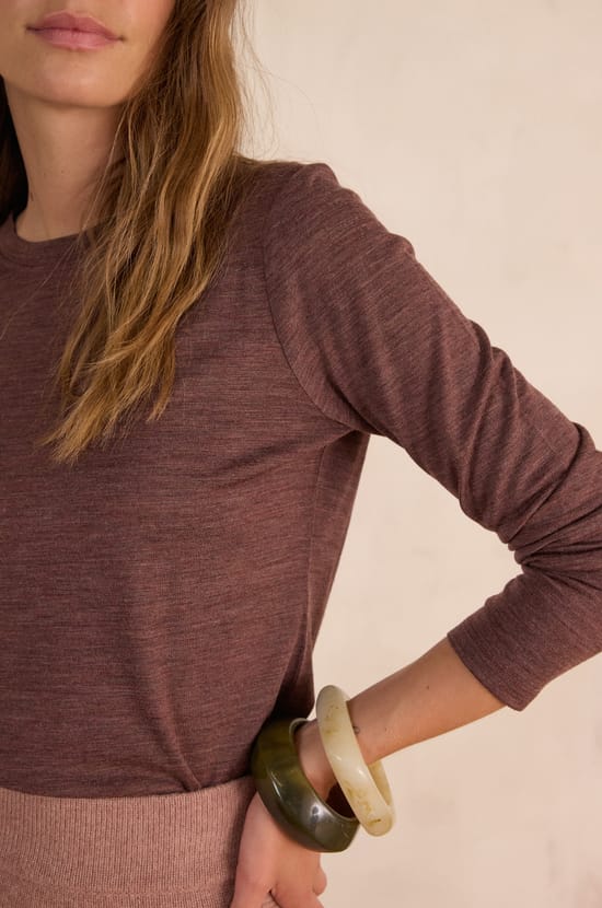 FAUSTINE T-shirt in 100% merino wool;${refinementColor}