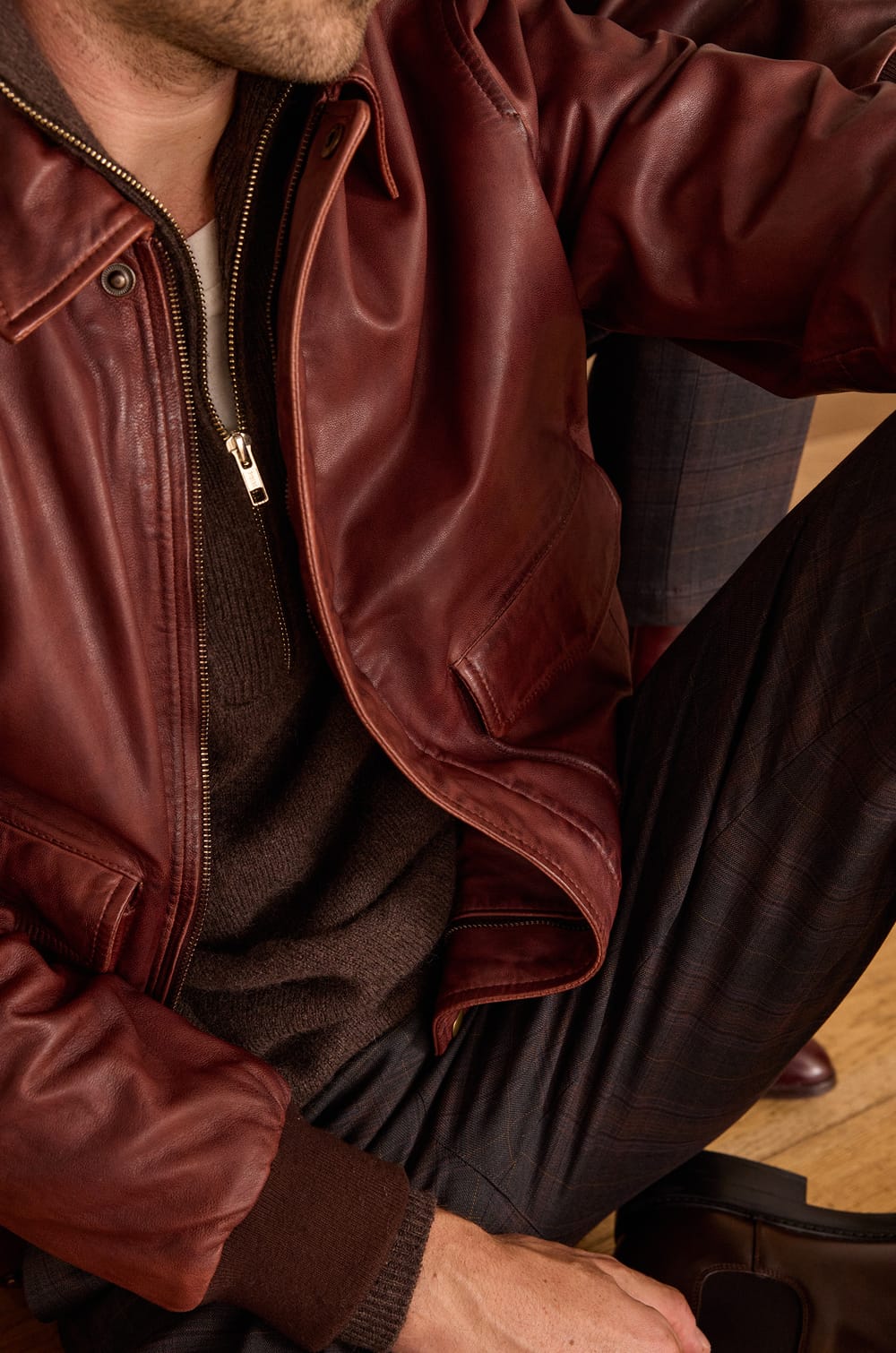 Unisex SEDUCTEUR jacket in 100% leather;${refinementColor}