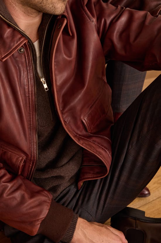 Unisex SEDUCTEUR jacket in 100% leather;${refinementColor}