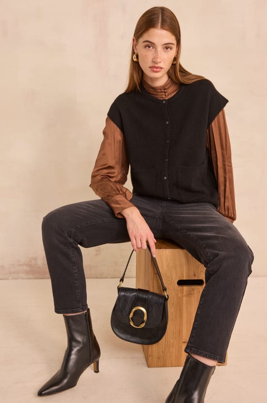 Pull sans manches en m&eacute;lange de yack et laine ADAM;${refinementColor}