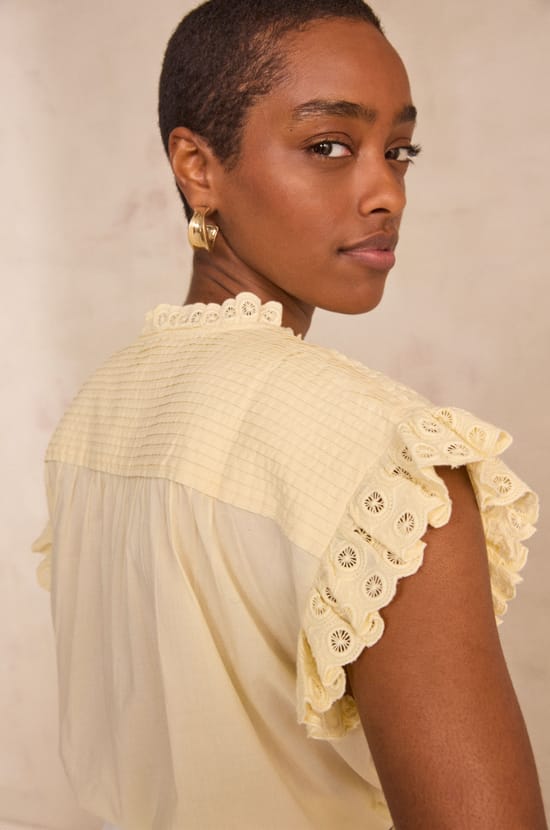 Short-sleeved cotton blouse DEMETRIO;${refinementColor}