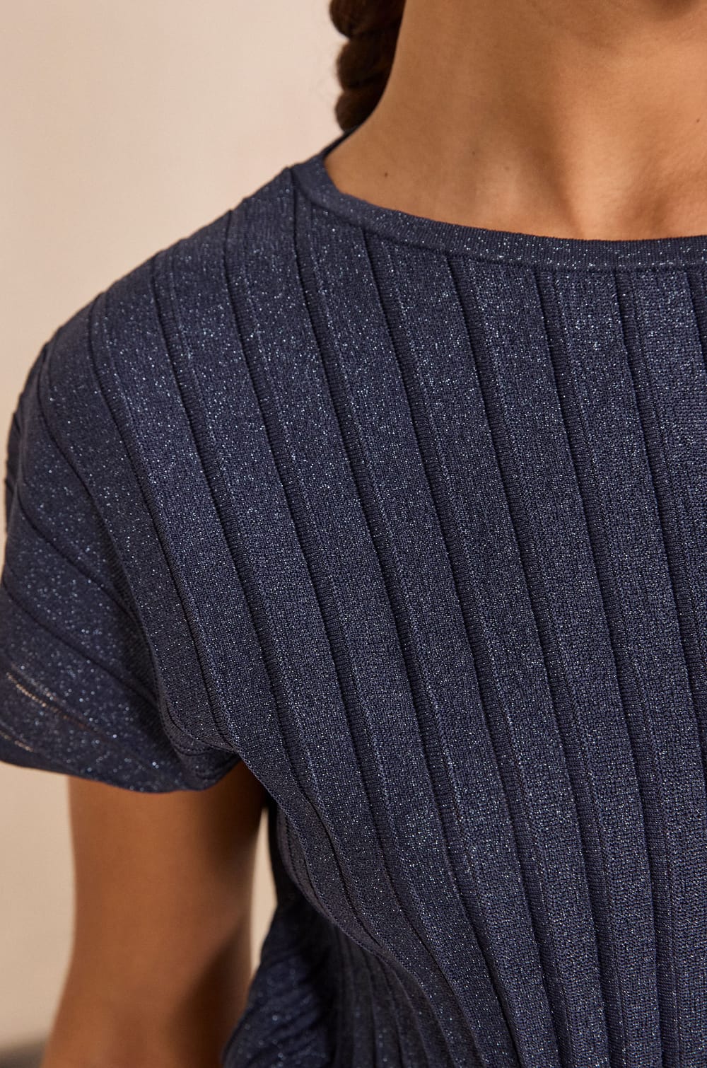 PERLA short sleeve sweater;${refinementColor}