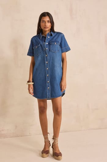 Short straight cotton dress BETSY;${refinementColor}
