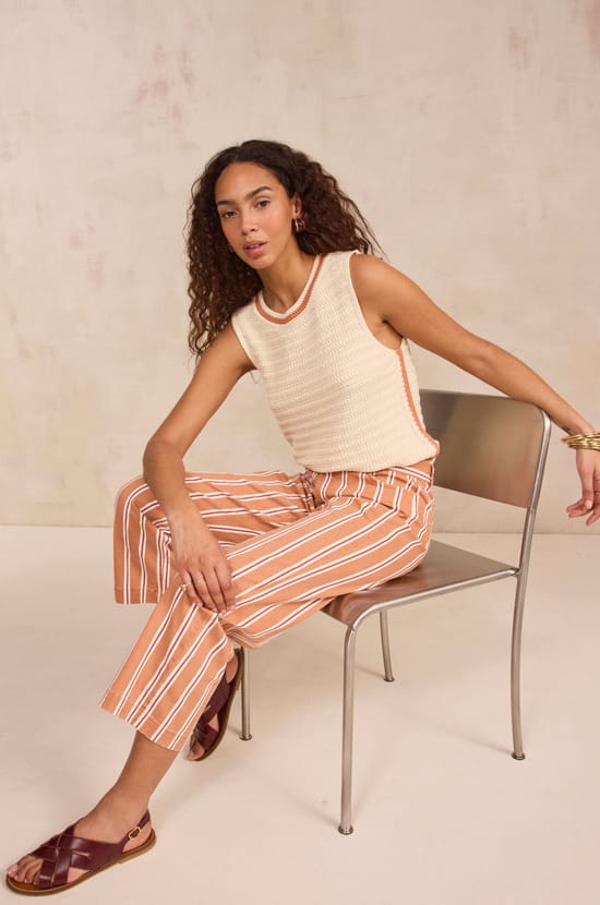 Sleeveless cotton sweater Pavana;${refinementColor}