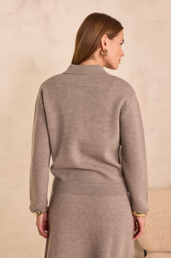 Pull ambre &agrave; manches longues en laine AMBRE;${refinementColor}