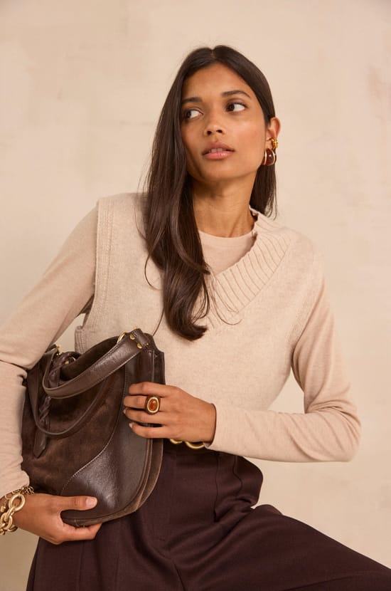Flynn Long Sleeve Silk Blend T-Shirt;${refinementColor}