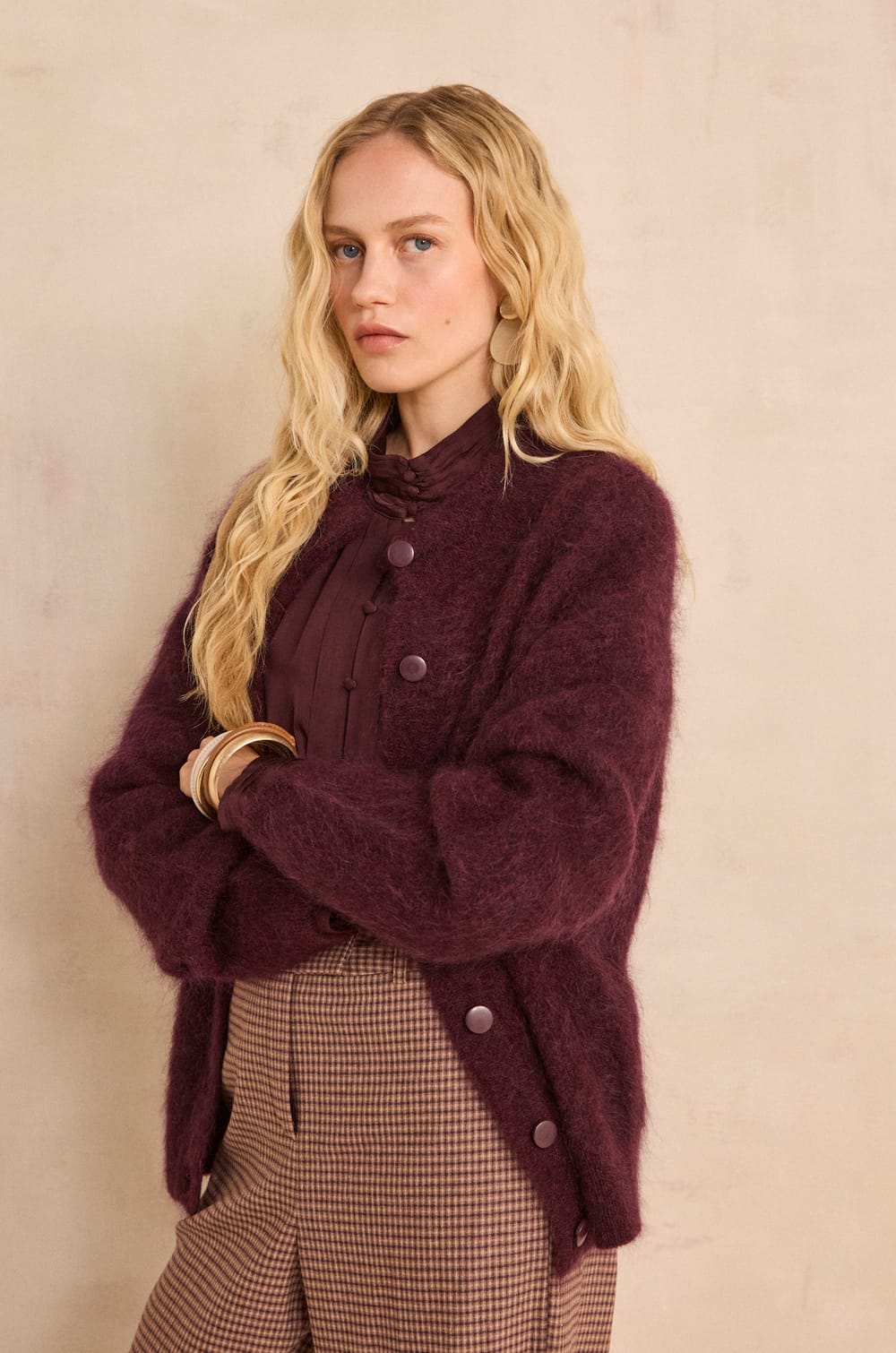 AIMEE sleeveless mohair blend sweater;${refinementColor}