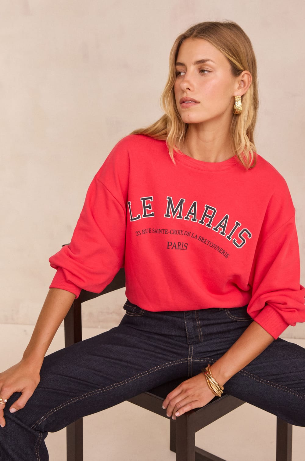 Cotton sweatshirt MARAIS;${refinementColor}