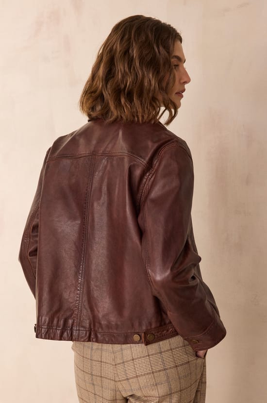 CARLA 100% leather jacket;${refinementColor}