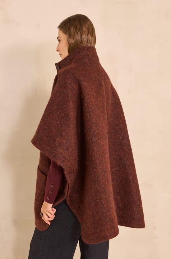 Cassy mottled wool cape;${refinementColor}
