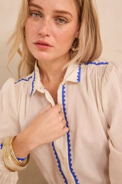 DARIUS long-sleeved cotton embroidered shirt;${refinementColor}