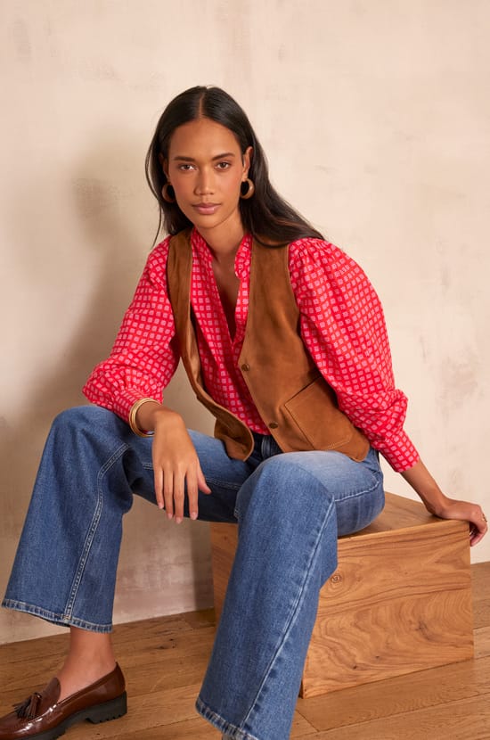 PERLIN leather cardigan;${refinementColor}