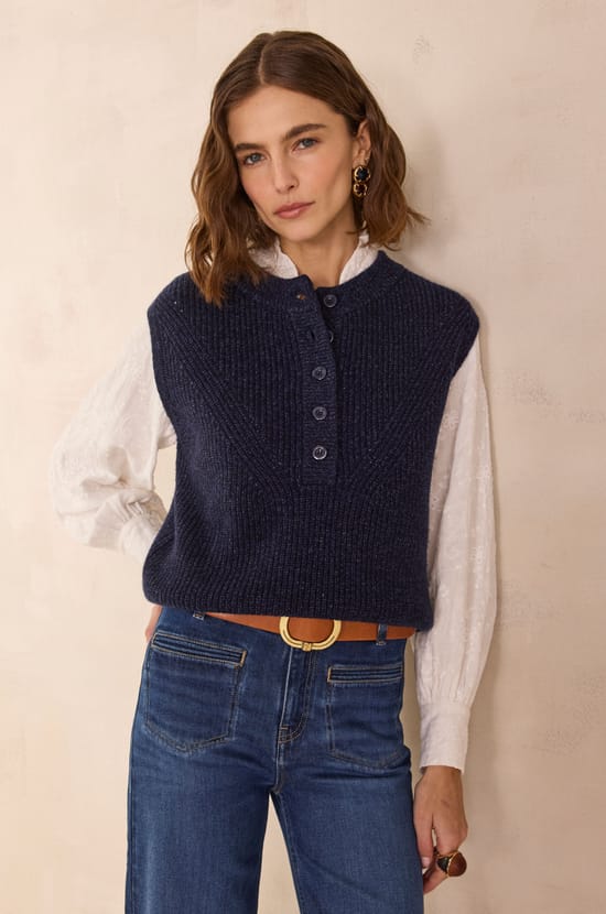 POPPY sleeveless jumper;${refinementColor}