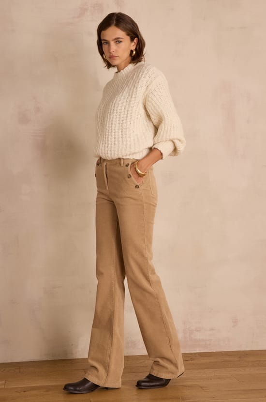 NINON flare trousers in velvet;${refinementColor}