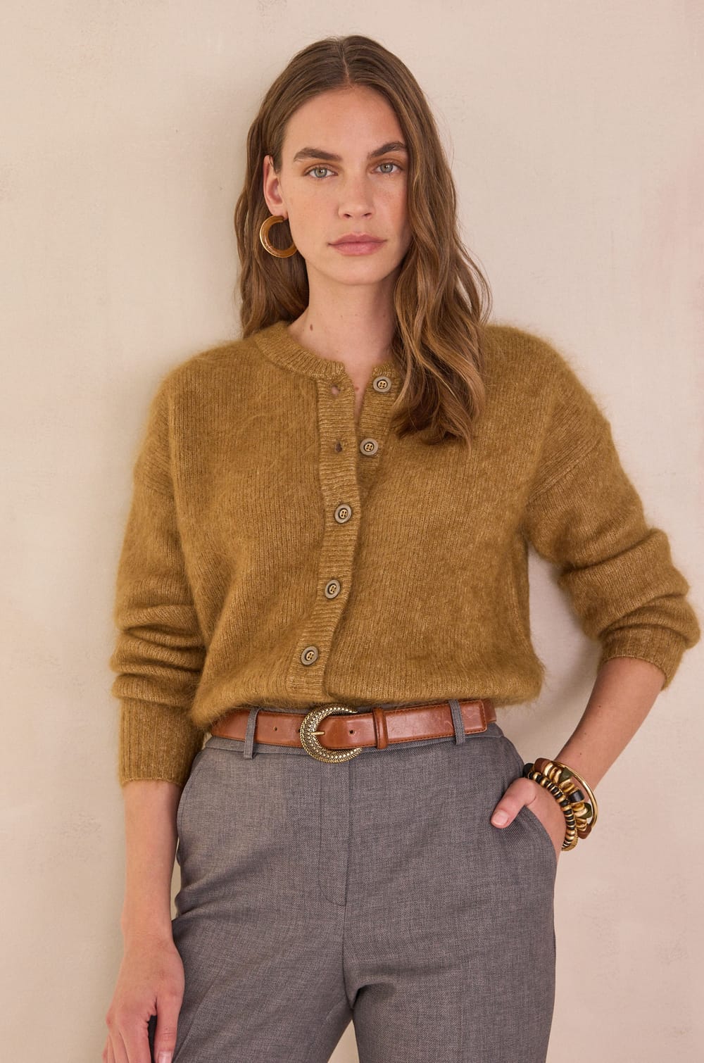 LOU mohair cardigan;${refinementColor}