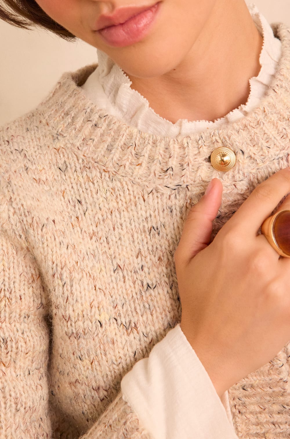 BALTO speckled cardigan;${refinementColor}