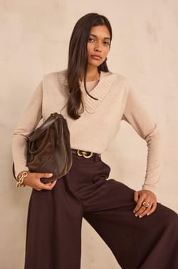 Sleeveless wool blend sweater ALEX;${refinementColor}