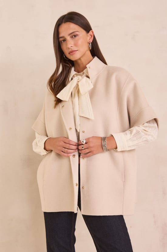 FORTUNE wool cape;${refinementColor}