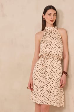 Short fluid polka dot dress BALRINA;${refinementColor}