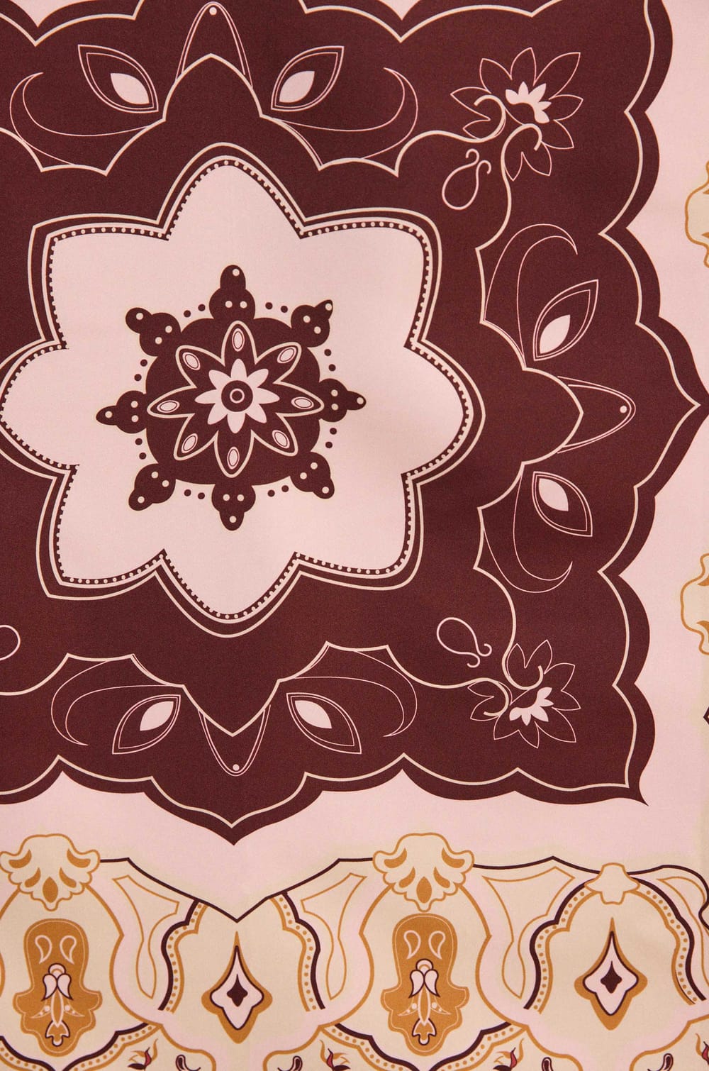 Foulard imprim&eacute; bordeaux en soie ROI;${refinementColor}