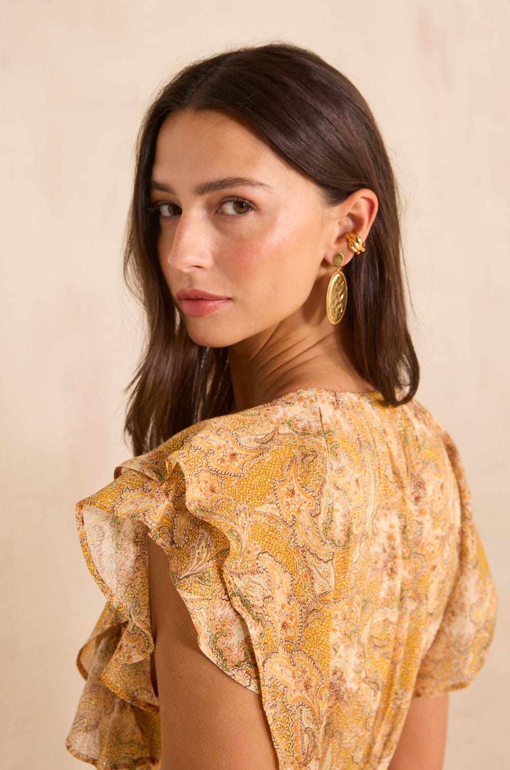 Fluid printed dress BOUCHRA;${refinementColor}