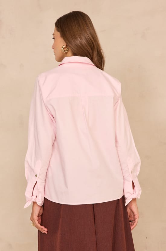 MARIA long-sleeve cotton shirt;${refinementColor}