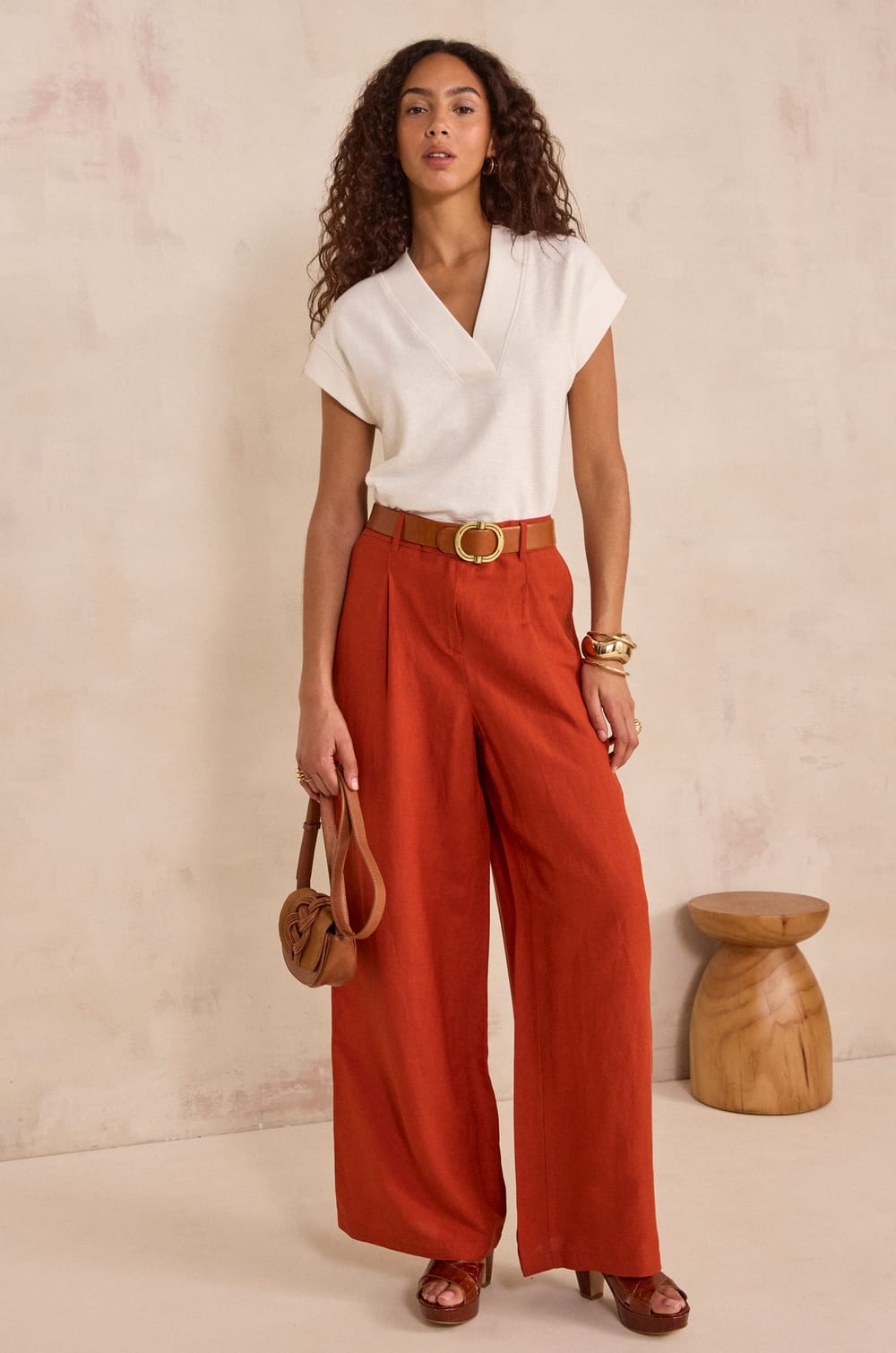 T-shirt manches courtes en coton Lys;${refinementColor}