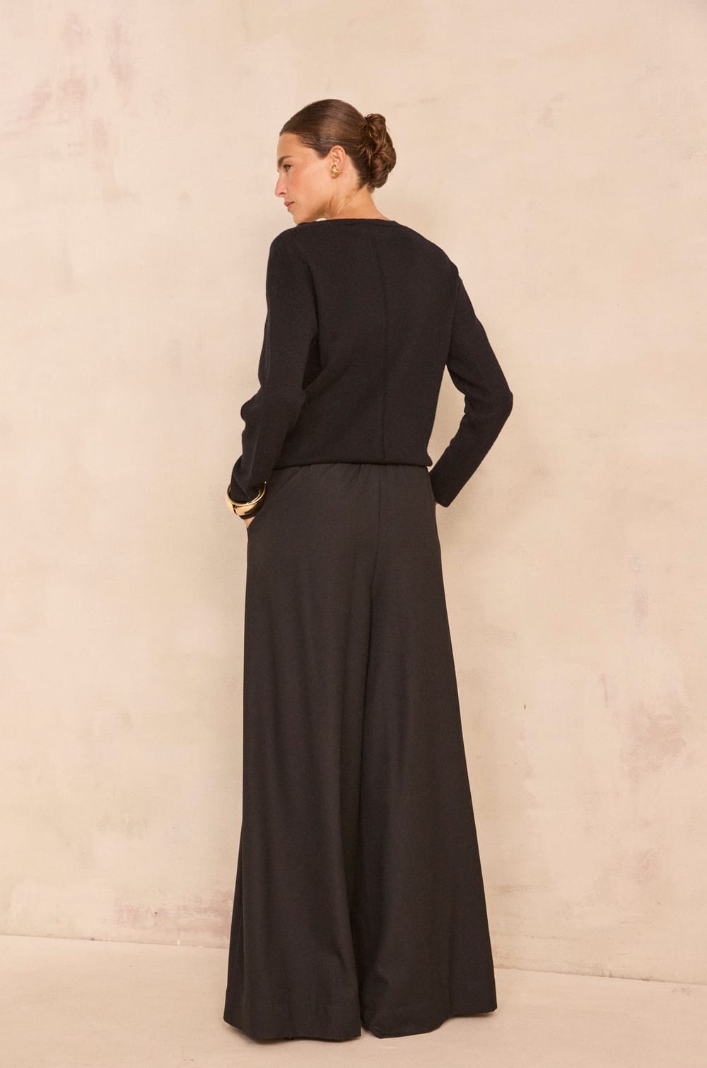 High-waisted wide trousers LUCE;${refinementColor}